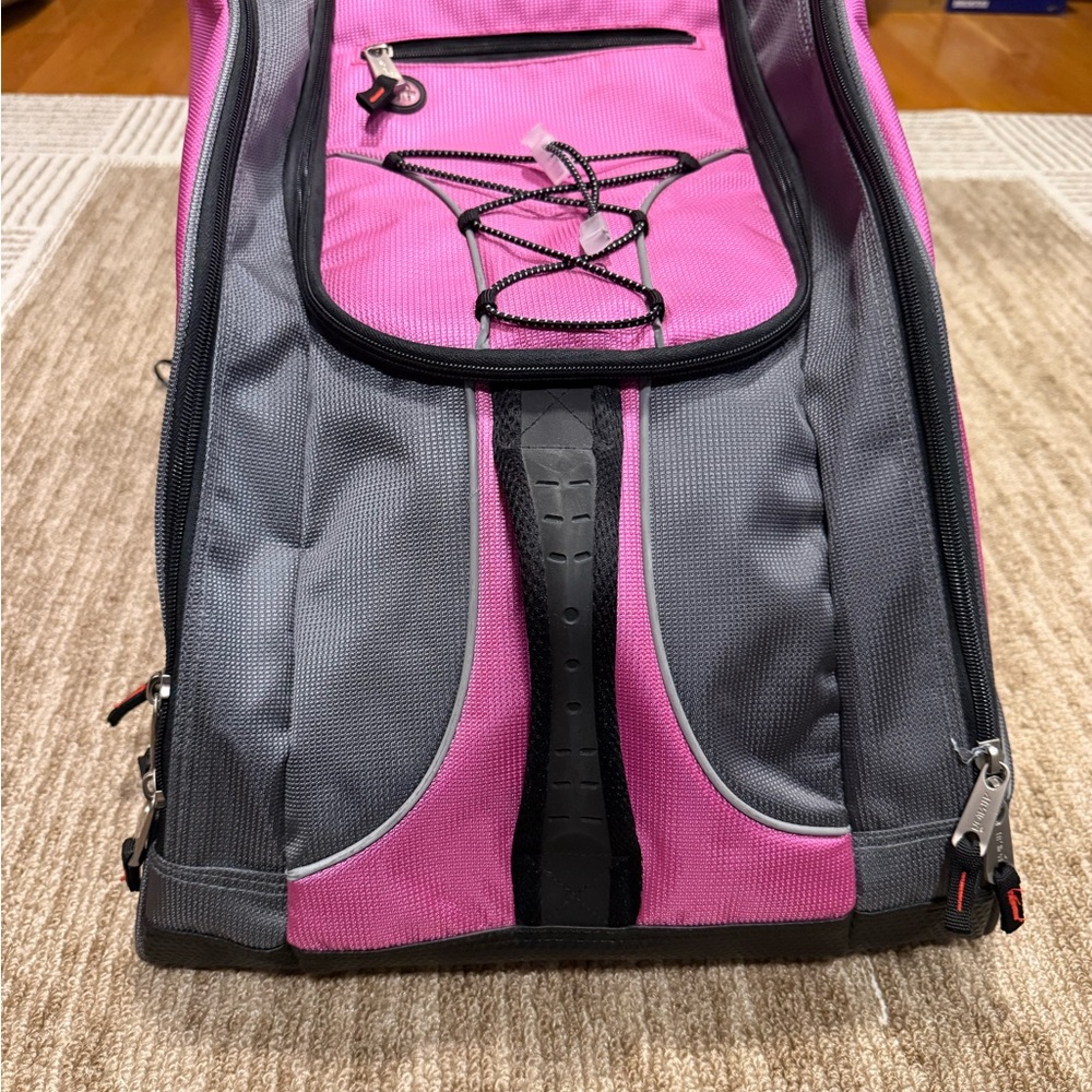 Athelon Pink and Gray Convertible Ski Boot Gear Bag
